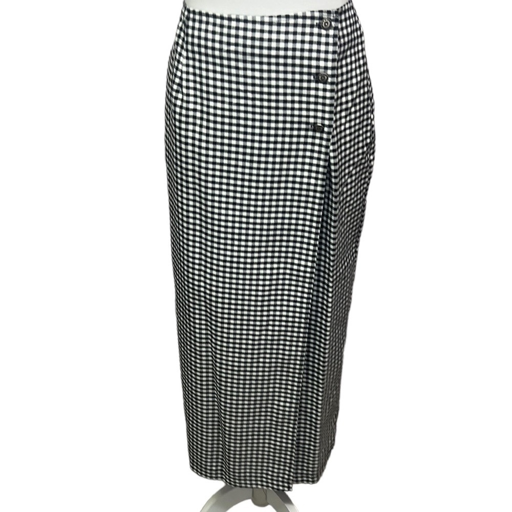 Enchante Checkered Wrap Skirt